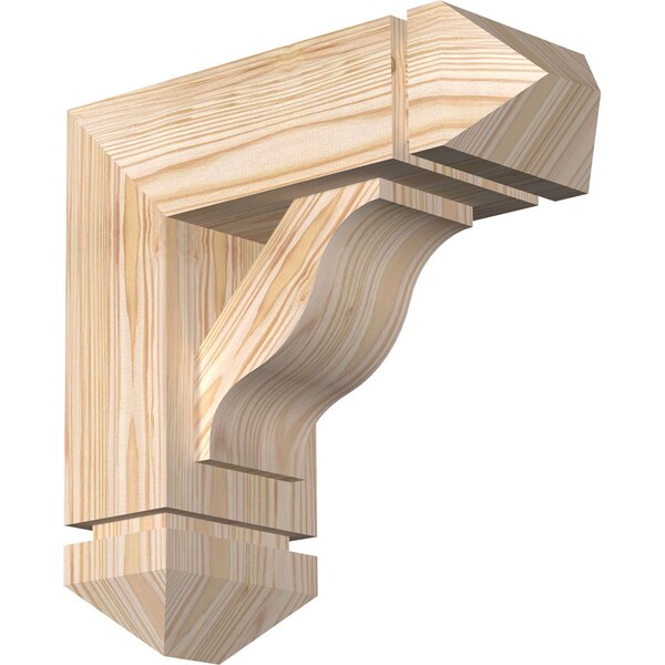 Ekena Millwork Funston Arts and Crafts Smooth Bracket w/ Offset Brace, Douglas Fir, 5 1/2"W x 14"D x 14"H BKT0604X14X14FST03SDF - main